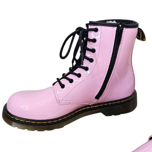 Dr. Martens 1460 Patent Lamper Pale Pink Zip Up Boot,Youth Girls 7, Womens 8-8.5 - Picture 3 of 9